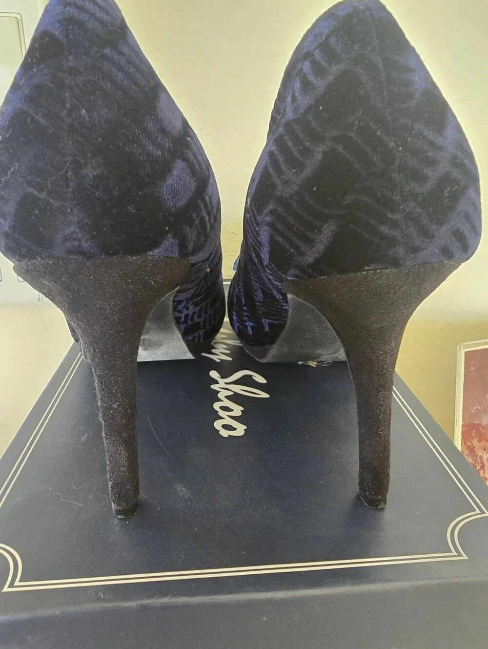 Ruby Shoo Women's Navy  Peep-Toe Heels